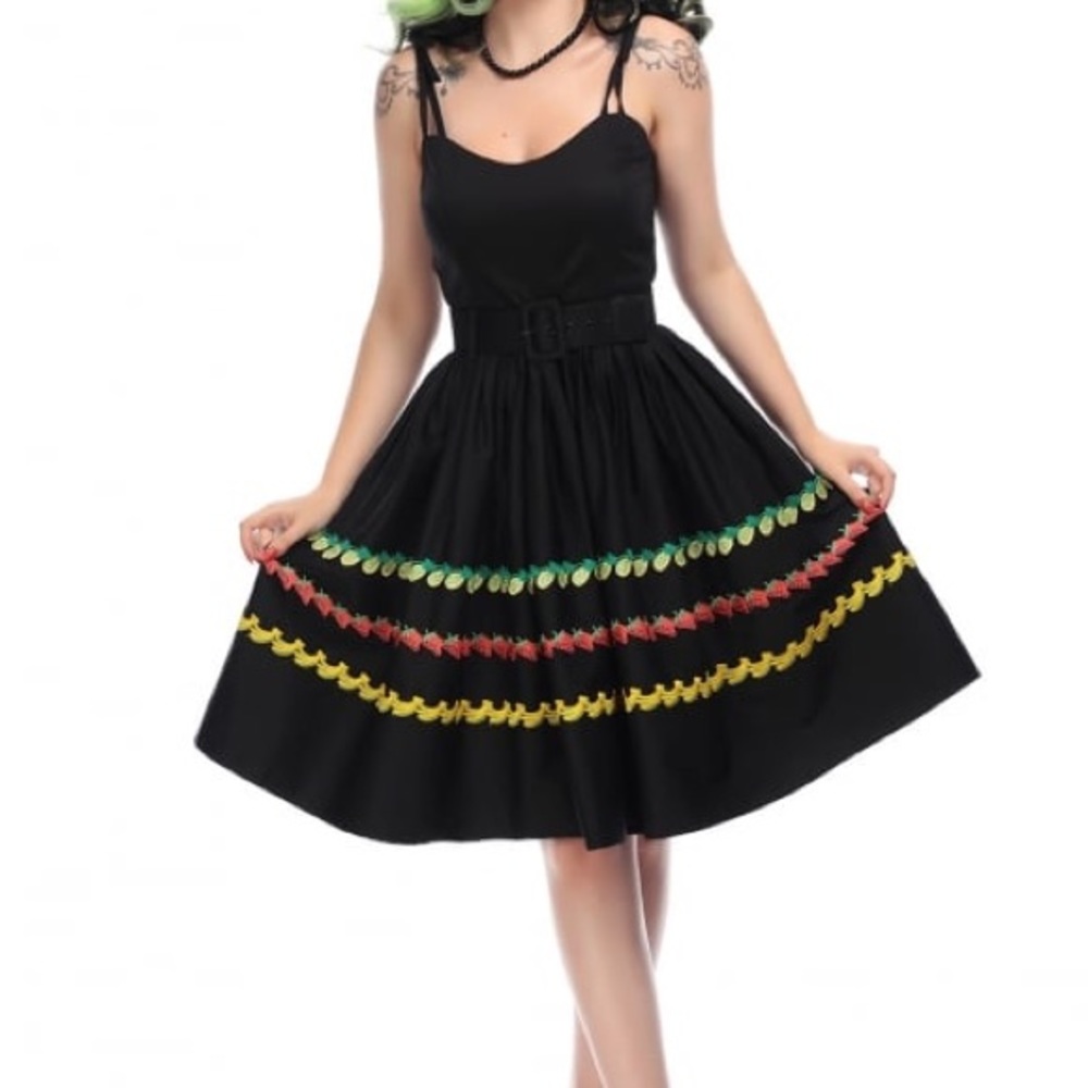 Collectif Black Jade Fruit Dress